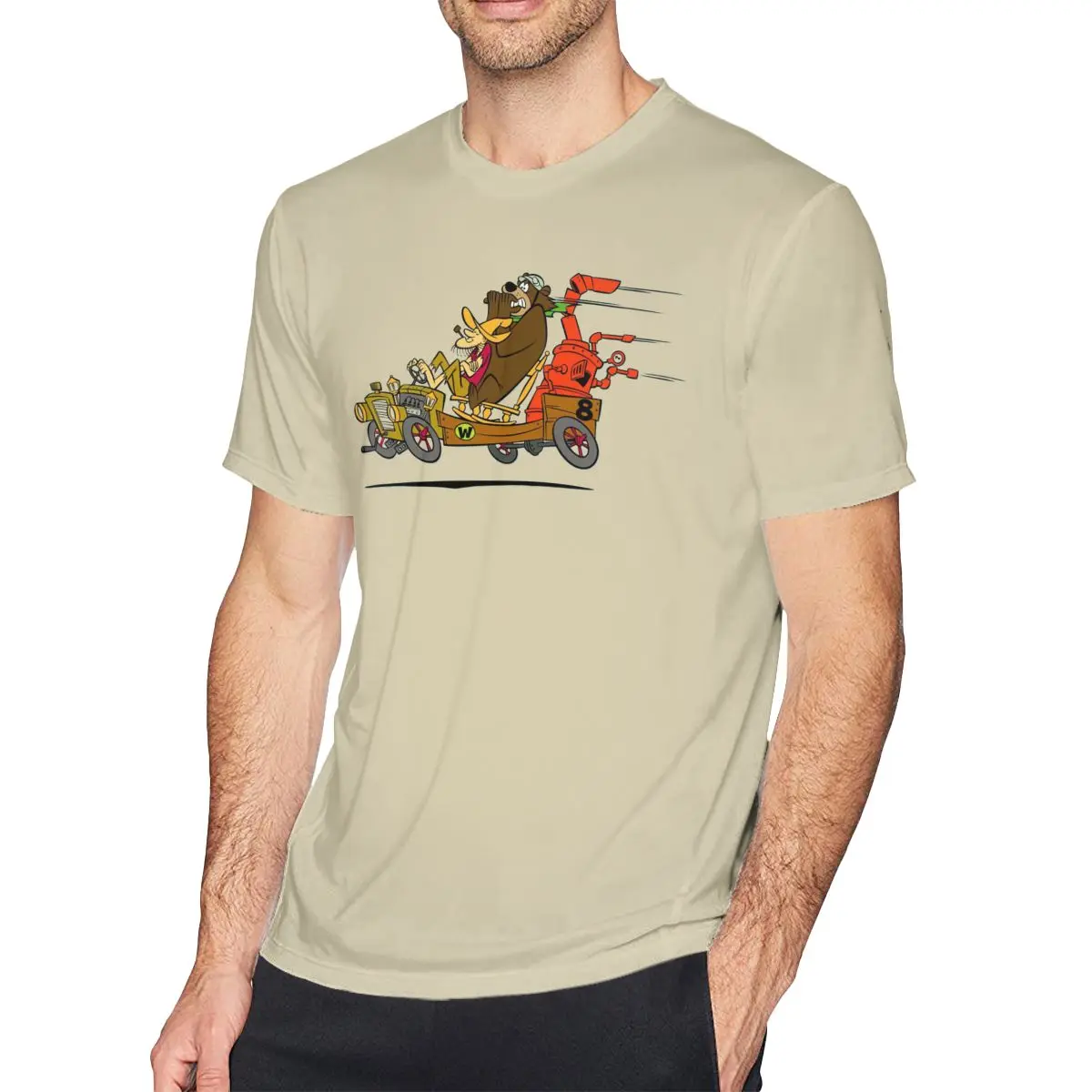 

Men T-Shirts Fast Vintage 100% Cotton Tees Short Sleeve T Shirts Crew Neck Tops Summer
