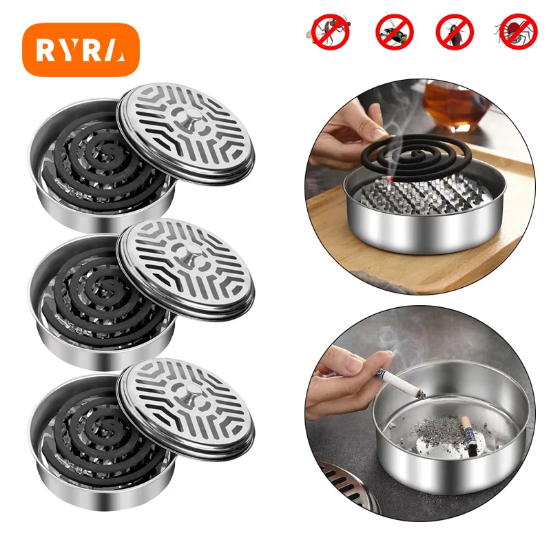 

Bandeja de bobina de mosquitos portátil soporte de bobina de mosquitos estante repelente de Metal grande para Hotel caja multifu