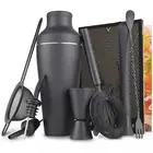 8 шт.компл. коктейльный шейкер 600 мл из нержавеющей стали, матовый черный шейкер для вина, Миксер для бара, вечевечерние, аксессуары для бара