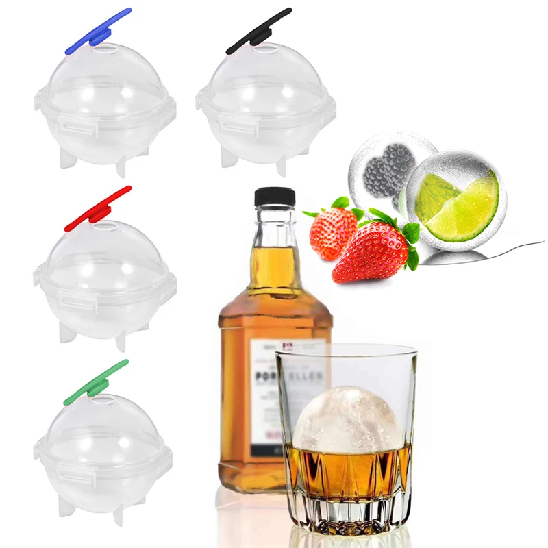 

6CM Round Ball Ice Cube Mold Color Random DIY Ice Cream Maker Plastic Mould Whiskey Ice Tray for Bar Tool Kitchen Accessories