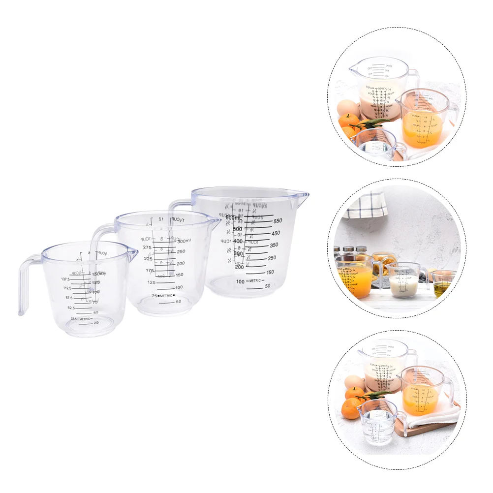 

3 Pcs Transparent Measuring Cup Clear Coffee Mug Espresso Cup Ps Epoxy Resin Measuring Cup Plastic Measuring Cup Baking