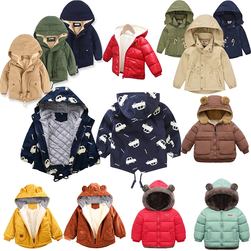 

Children's Baby Jacket Boy Girl Winter Toddler Parka Thick Warm Hooded Coat Mid-Long Outwear Windbreaker Jackets Clothi