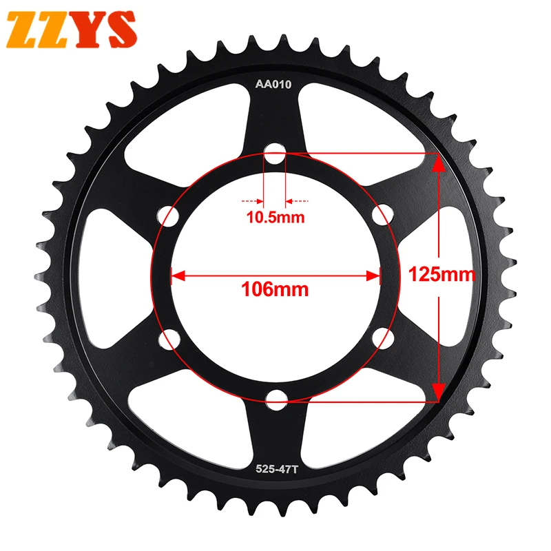 525 47 T зубьев Задняя звездочка зубчатое колесо кулачковая зубчатая корона для Triumph
