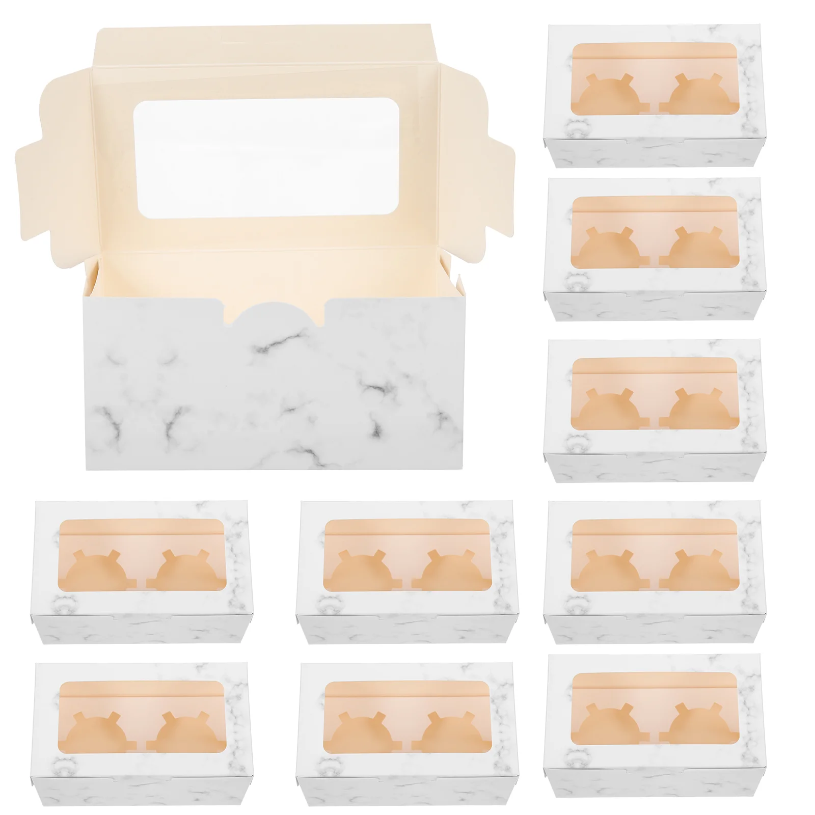 

10Pcs Portable Small Multi-function Household Bakery Boxes Cupcake Case Compact Box for Bakery Wrapping Daily Packing