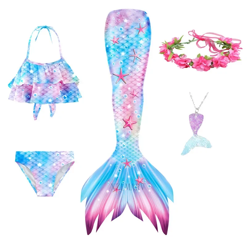 Летний женский костюм с хвостом Русалочки купальный для Хэллоуина платье