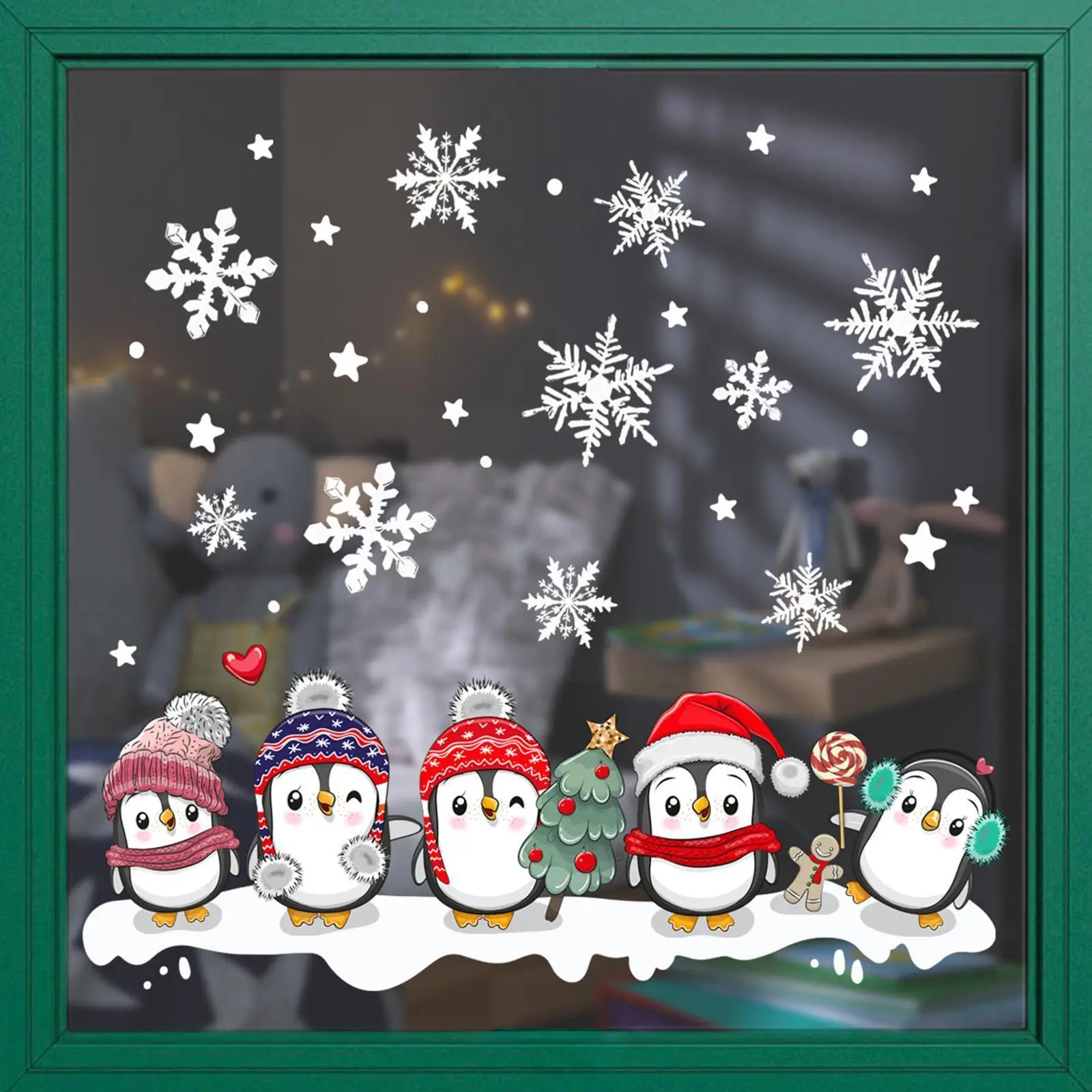 

One Meter Wall Stickers Christmas Snowflake Wall Stickers Stickers Electrostatic Stickers Window Stickers Glass Double-side I3s1