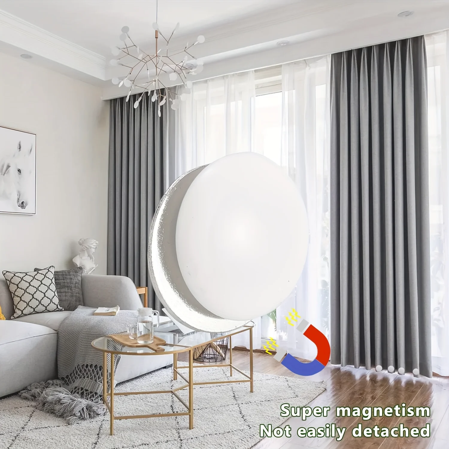 2-Piece Curtain Weights With Durable Plastic Cover - Heavy Seamless Magnets For Shower Curtains Tablecloths Flags & Outdoor B
