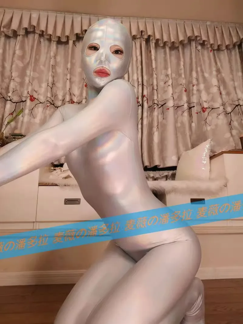 

Luxurious Customized Super Shiny Fetish Zentai Suit Transparent Sexy Dazzle Light Bodysuit