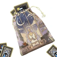moon tarot bag tarot card holder bag moon print tarot deck bags tarot oracle cards jewelry pouches small object organizer 5 12 x