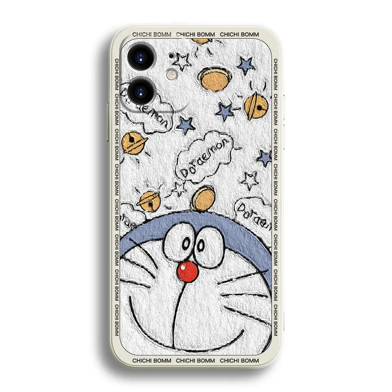 

Cute Cartoon Doraemon Anti-Fall Shock Absorption Phone Case for iPhone 13 12 11 Pro Max XR Xs X 7 8 plus Mini Clear Back Cover