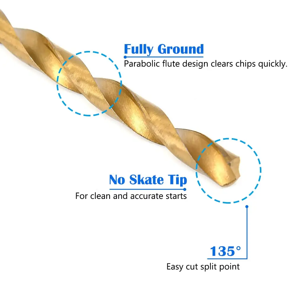Набор спиральных сверл NIUXIANG из высокоскоростной стали 13 предметов для