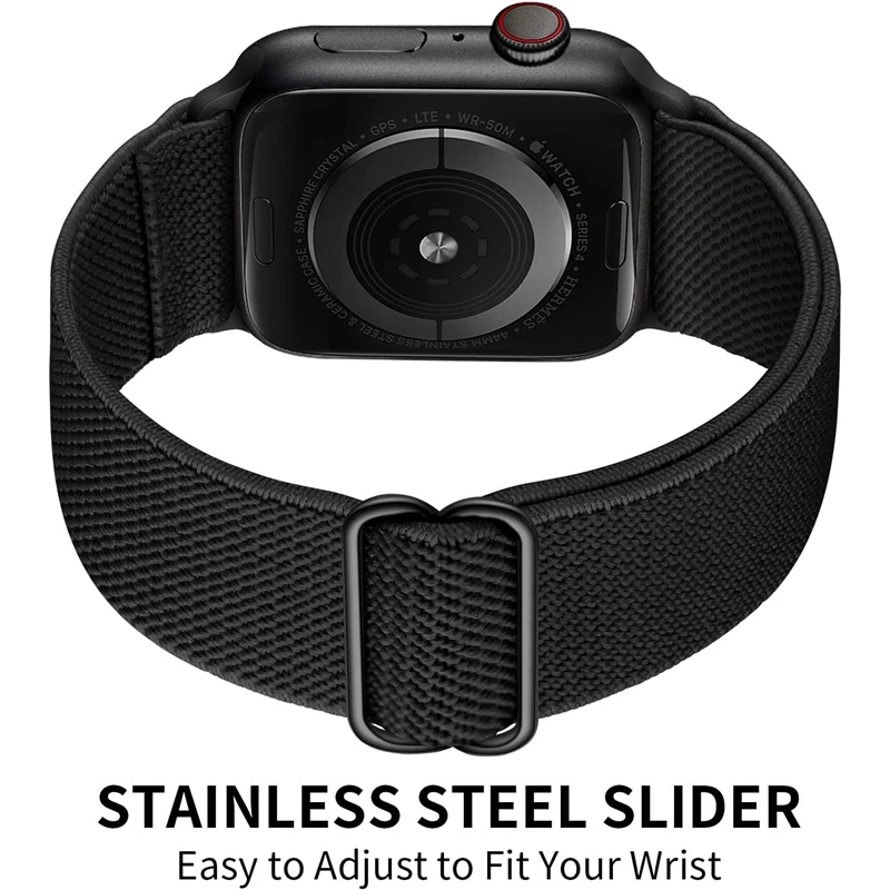 Strap for Apple watch band 49mm 44mm 40mm 45mm 41mm 42mm 38mm Adjustable Elastic Nylon bracelet iWatch series 8 se 7 6 5 3 Ultra