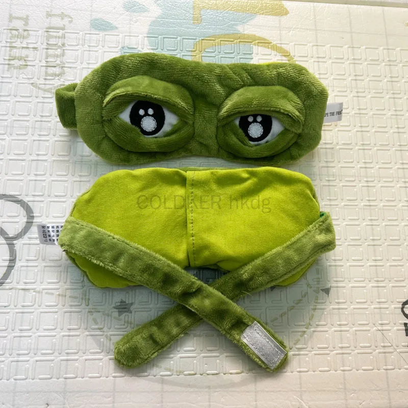 Маска для сна с 3D рисунком лягушки зеленая Милая мультяшная грустная лягушка