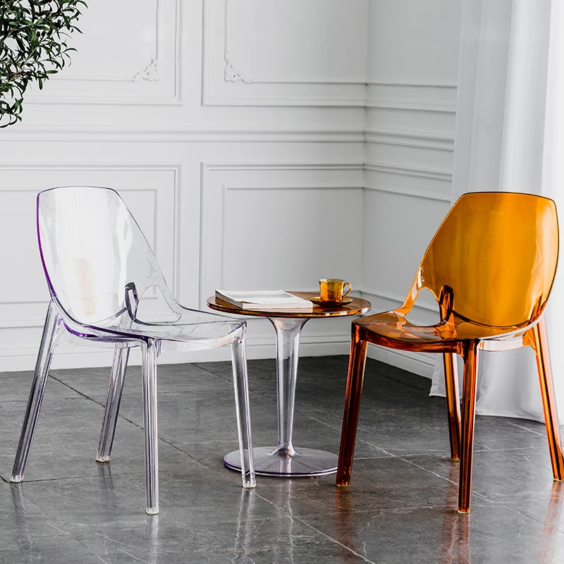 

Fancy Living Room Dining Chairs Modern Nordic Clear Mobile Dining Chairs Lounge Events Plastic Cadeiras Dining Table Chairs