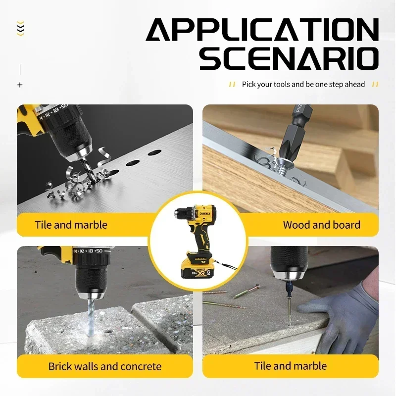 Фото Dewalt DCD805 Аккумуляторная ударная дрель Комплект голого инструмента 20 В МАКС. 1/2 дюйма Аккумуляторные электроинструменты Электродрель 전동드릴 dremel №4
