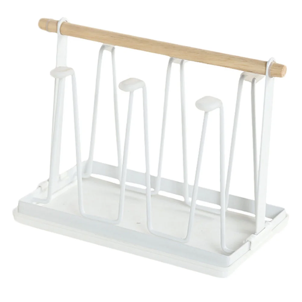 

6 крючков, подставка для чашки, стеклянная сушилка, деревянные вешалки для кружек, дерево, кофе, бар, Декор, кухонная стойка, белая