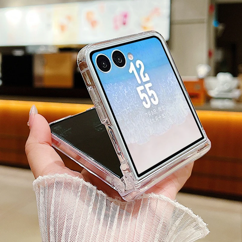Фото Чехол для телефона с рисунком черепахи для Samsung Galaxy Z Flip 7 6 5 4 3 5G Flip7 Flip5 Flip6, противоударный прозрачный складной жесткий чехол №5