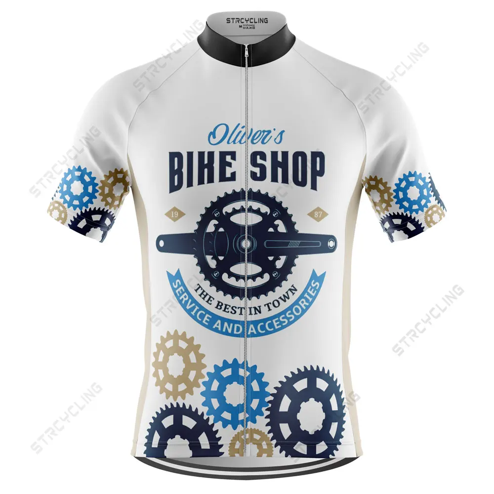 

Gear Pattern Team Cycling Jersey Clothing Short Sleeve Breathable Quick Dry Cycle Jersey Clothes