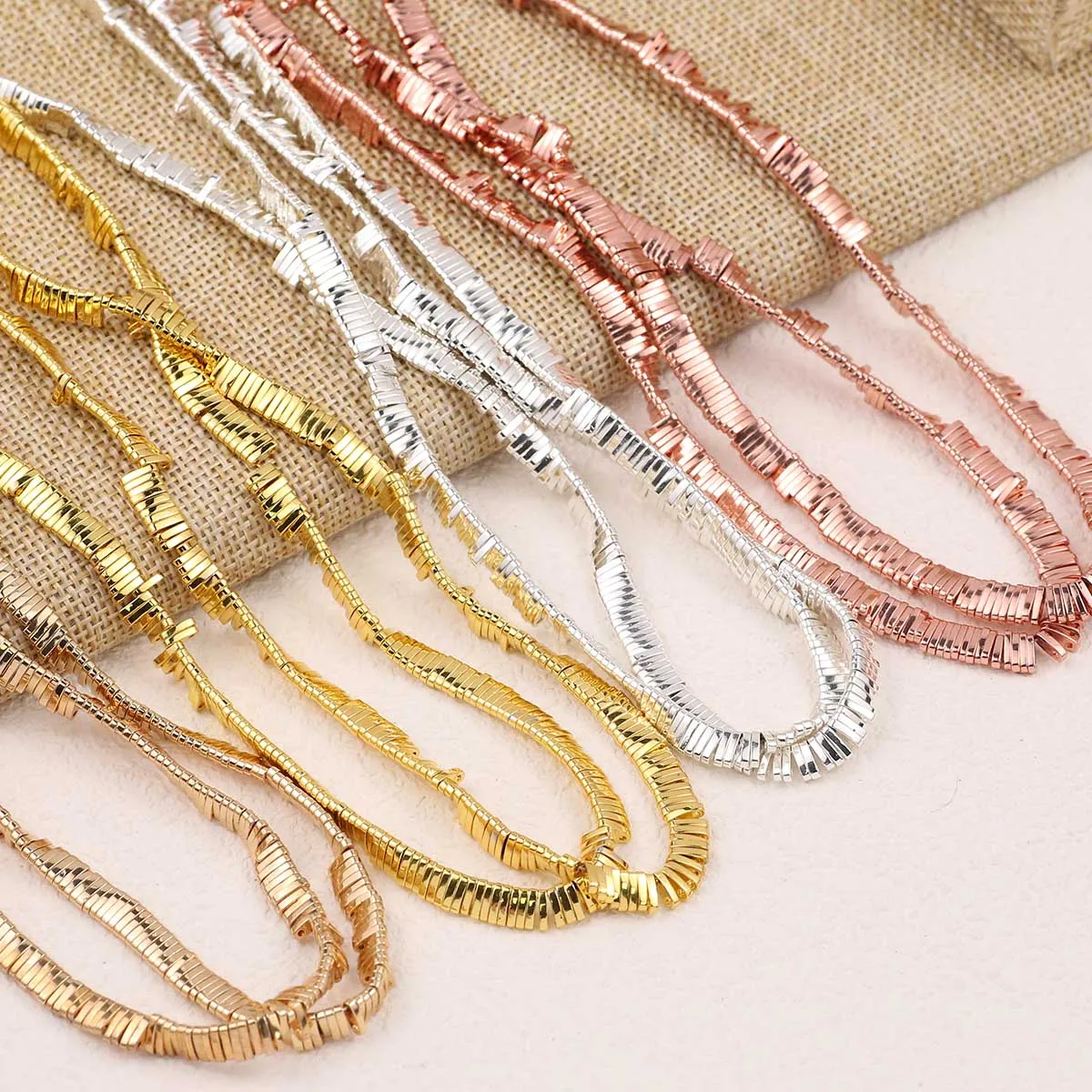 Позолоченные прямоугольные двойные отверстия гематита 5x1 мм