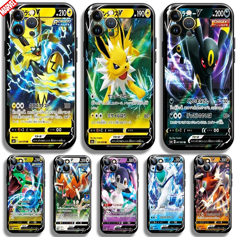 

Pokemon Cards Pikachu For Apple iPhone 13 12 11 Pro Max 12 13 Mini X XR XS Max SE 6 6S 7 8 Plus Phone Case Black Soft Funda TPU