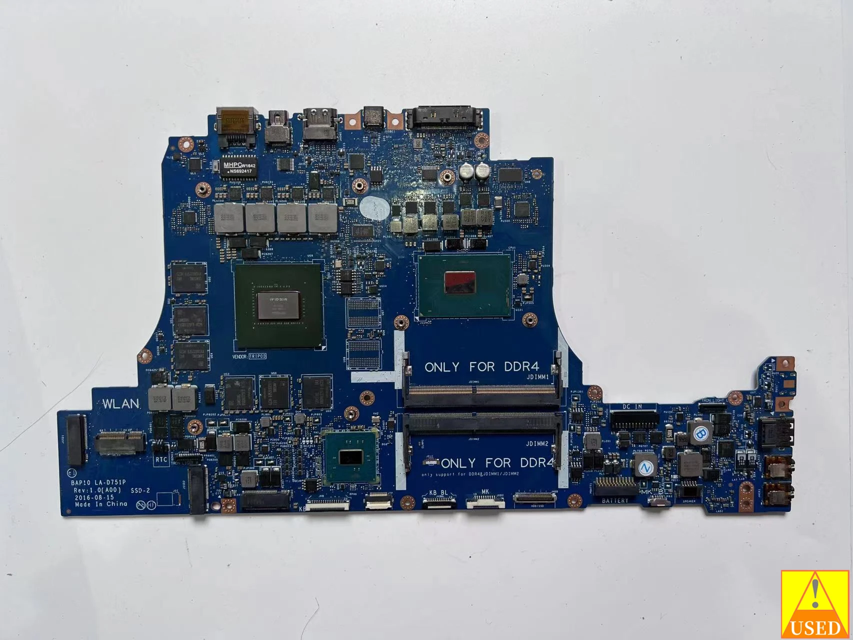 

Б/у материнская плата для ноутбука Φ для 15 R3 / 17 R4 CN-0JHRTF GTX1060 6 ГБ полностью протестирована и работает идеально