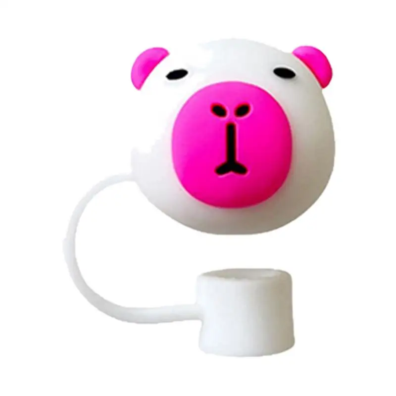 Топпер для соломинки соломенные колпачки с мультяшными животными силиконовые