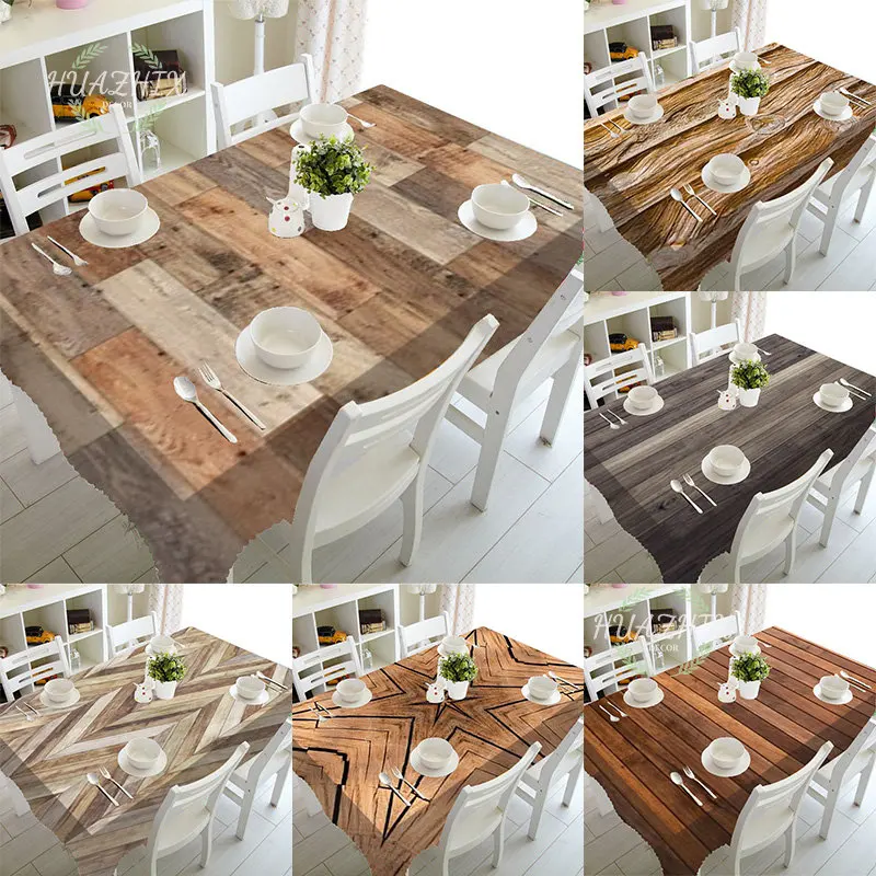 

Wooden Texture Tablecloth Waterproof Table Wedding Decoration Rectangular Dining Coffee Tables Cover Anti-stain Nappe De Table