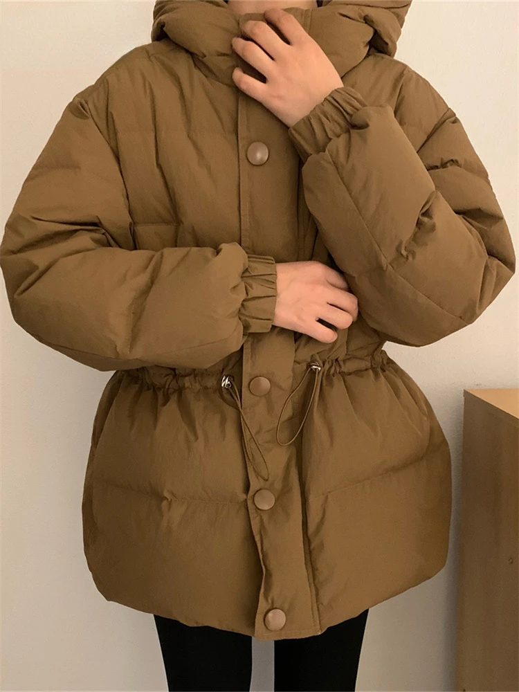 Puffer Jacket for Women Autumn Winter 2022 New Thicken Warm Coats with A Hood Casual Korean Fashion Outwear
