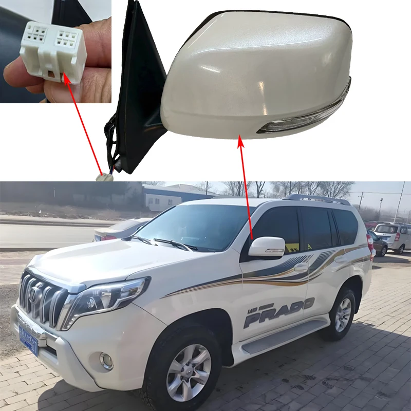 Фото Авто боковое зеркало заднего вида в сборе для Toyota Landcruiser Prado 150 Series 2010-2013, автомобильный электрический складной указатель поворота №1