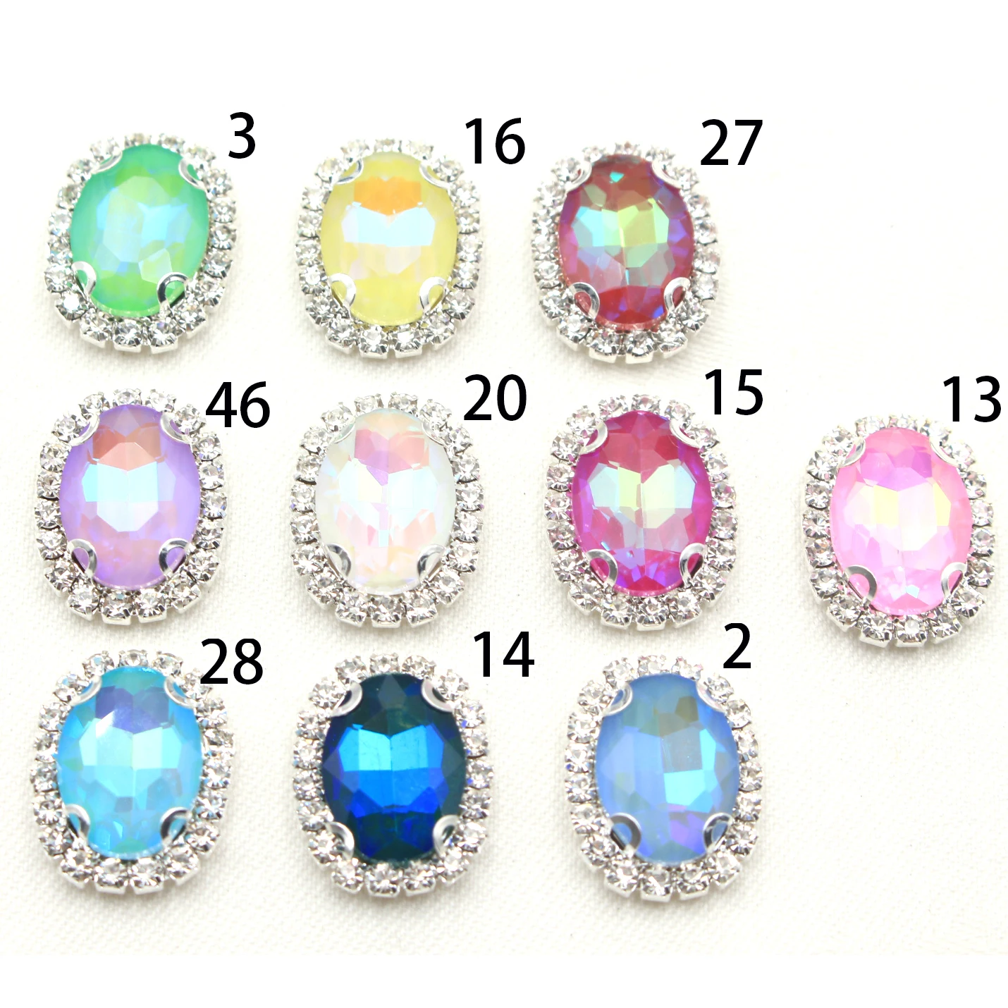 

Brand New 10 Pieces 22*18mm Alloy Glass Rhinestone Buttons Hand Sewn DIY Costume Jewelry Decoration