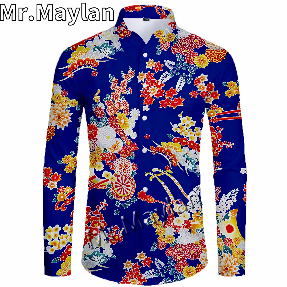 

Hawaii Style 3D Blue Shirt Hawaii Shirt Men Spring Long Sleeve Shirt Men Shirts 2022 Oversized 5XL Shirt Camisas Masculinas-861