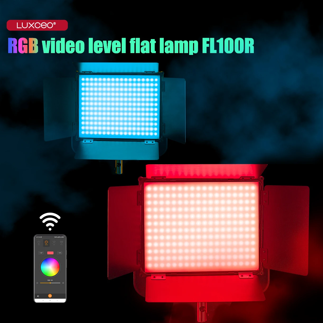 

LUXCEO FL100R 100W 7800lm 2000K-10000K APP Control RGBCW Camera Studio Photographic Lighting Photography Led Video Light Panel