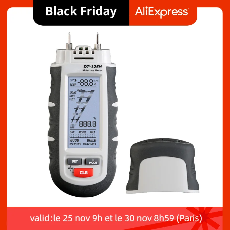 

DT-125H Professional Wood Moisture Meter Is Also Applicable To Wood Gypsum Building Material Paper Concrete