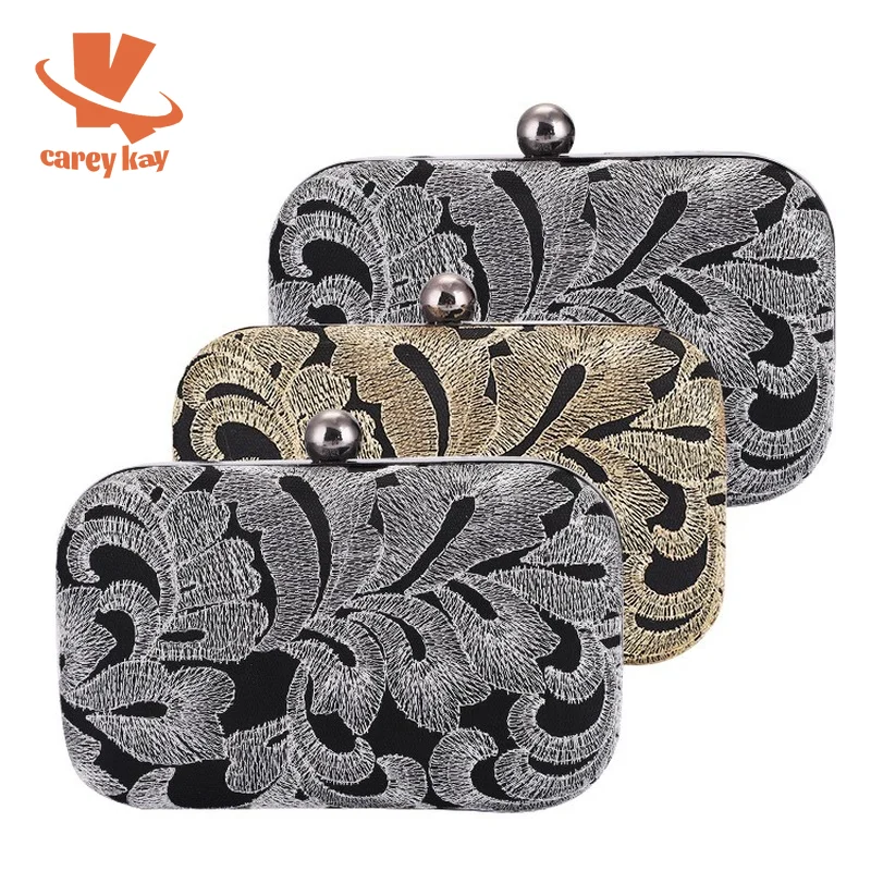 

CAREY KAY Women Handmade Needlework Embroidery Evening Bags Vintage Banquet Party Clutch Designer Luxury Crossbody Handbag Purse