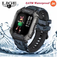 lige new waterproof watch 5atm deep waterproof smartwatch sports fitness tracker heart rate alarm clock full touch smart watches