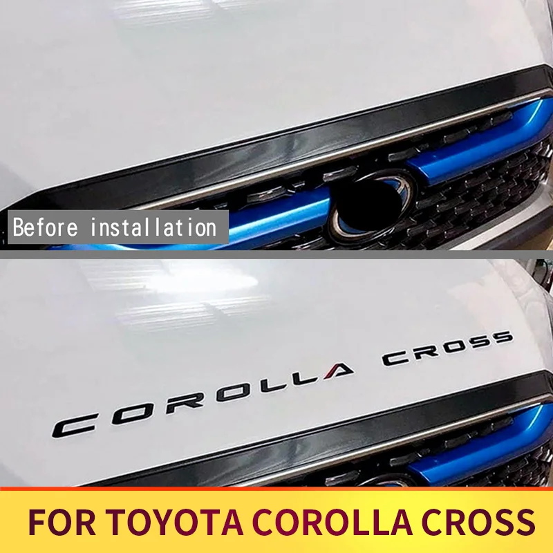 

Для Toyota Corolla Cross 2020 украшение передняя крышка лица 3D буквы наклейки модификация эмблема логотип Стайлинг автомобильные аксессуары