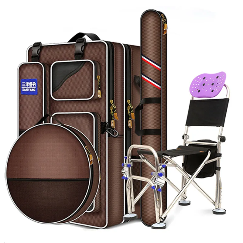 

70/80CM Fishing Bag Fishing Chair Backpack Rod Tackle Bag Large Fish Accessories Storage Waterproof Outdoor Shoulder Backpack