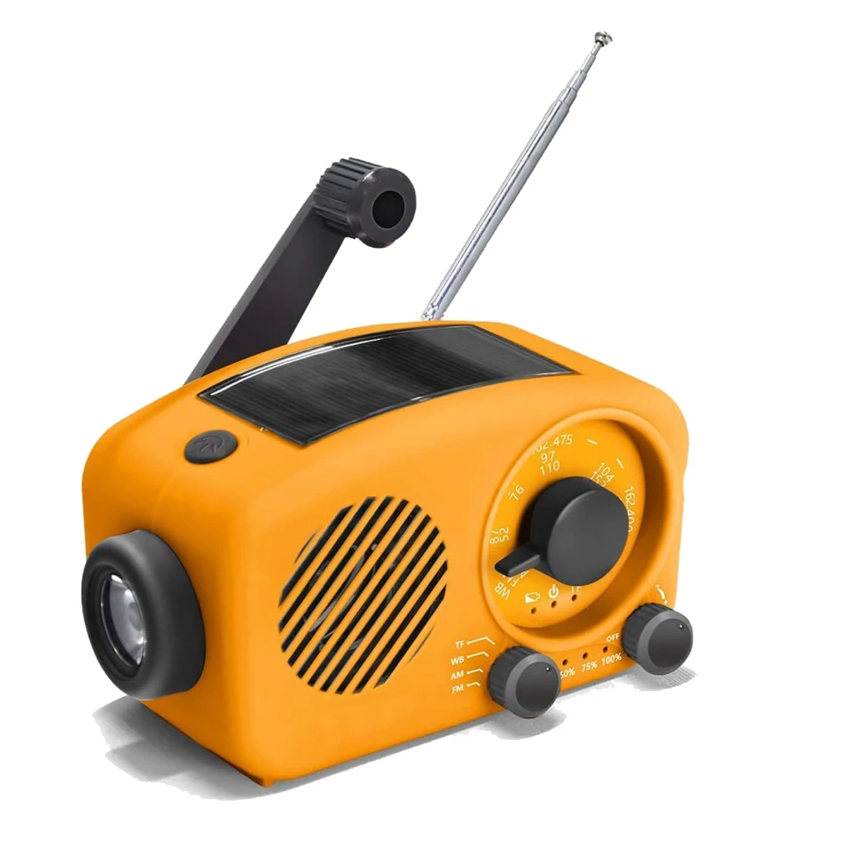 

Solar Radio, Hand Crank Radio AM/FM Rechargeable Dynamo Radio Waterproof Emergency Lamp Power Bank for Outdoor Camping