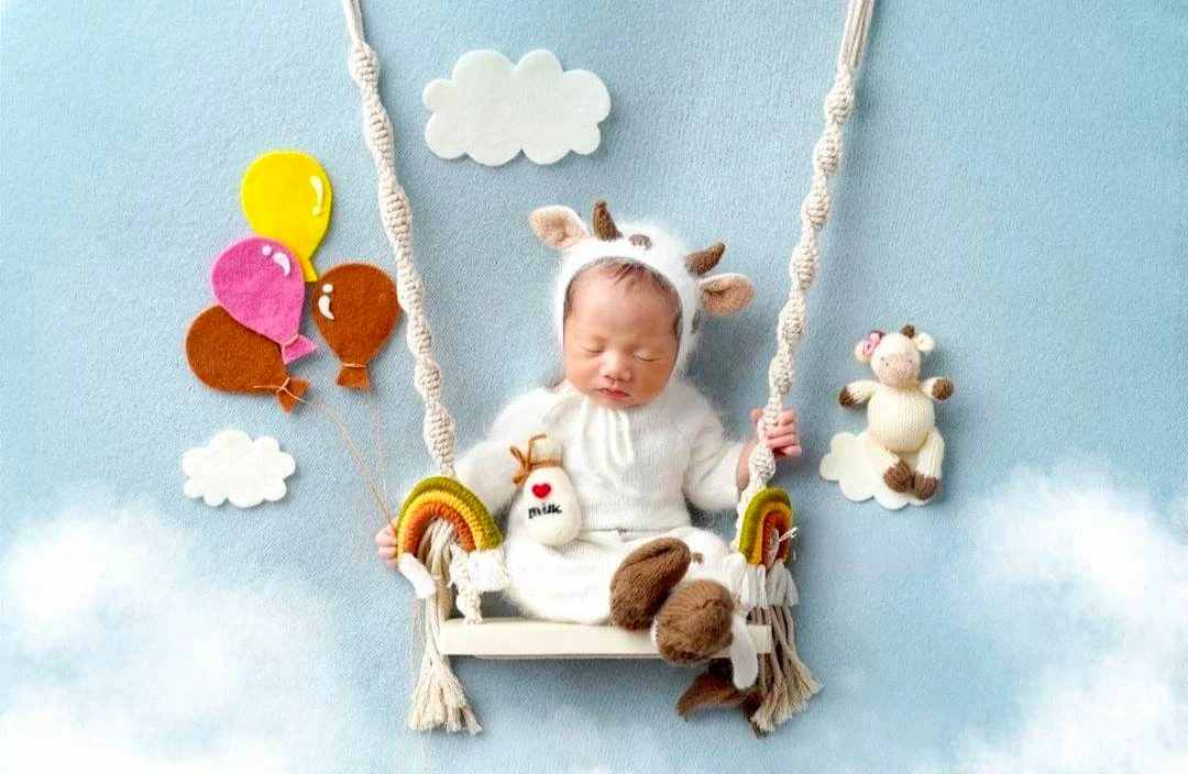 Baby Swing  Newborn Photography Props Wooden Chair  Babies Furniture Infants Photo Shooting Prop Accessories  Fotografia