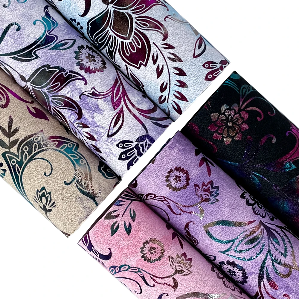 6 Упаковок Листов Из Искусственной Кожи Формата А4 С Цветочным Узором Для