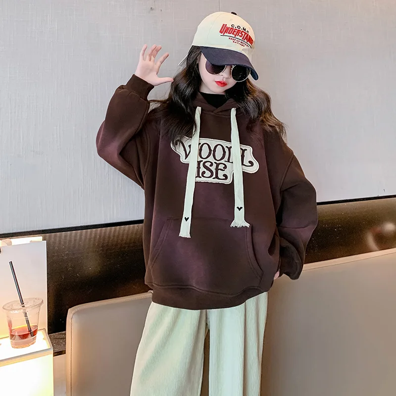 

Girls' Loose Fitting Sweater Winter 2023 New Children'S Plush Top Autumn And Winter Casual Children'S Thick Pullover