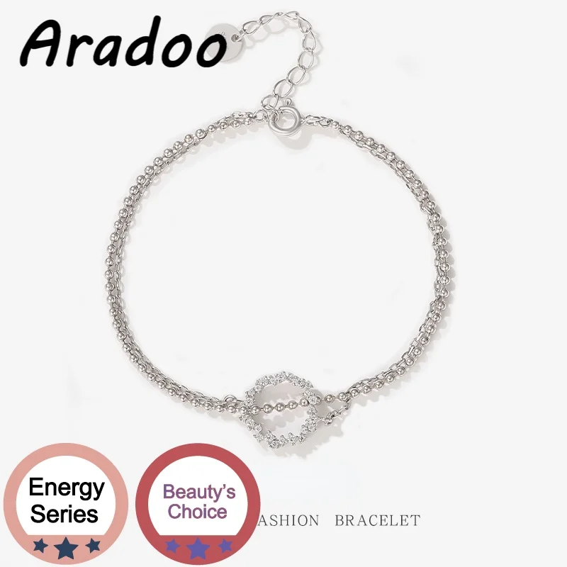 

Браслет ARADOO из серебра 925 пробы с сердцем моря светильник лый роскошный романтический серебряный браслет с бриллиантами
