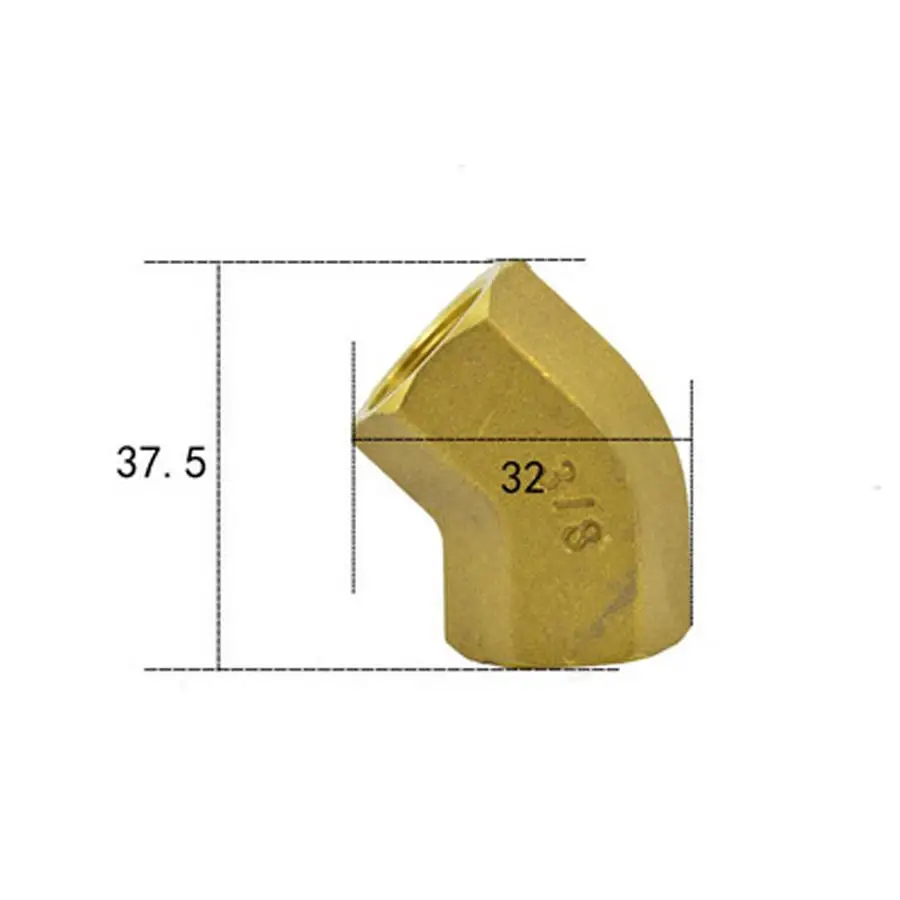 

3/8" NPT Equal Female Brass 45 Degree Elbow Pipe Fitting Coupler Connector Water Gas Oil