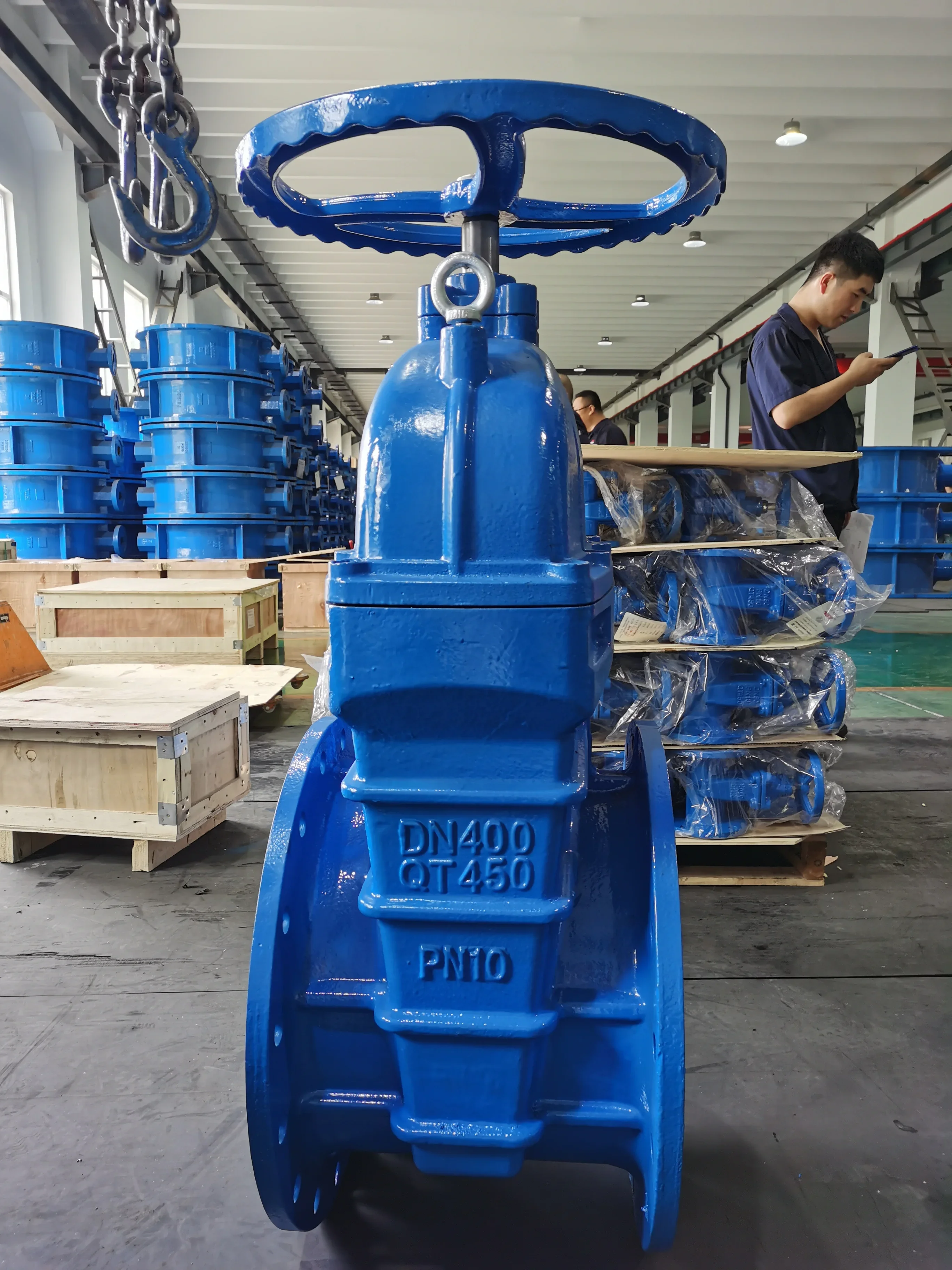 Dn400 Pn10 Qt450 Di Din3202 F4 NRS эластичный клапан с ручным колесом
