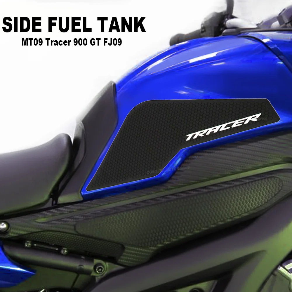 Фото Для YAMAHA MT09 Tracer 900 GT FJ 09 Tracer 900 Tracer 900 GT аксессуары для мотоциклов, наклейки, противоскользящая накладка на топливный бак, наколенник №1