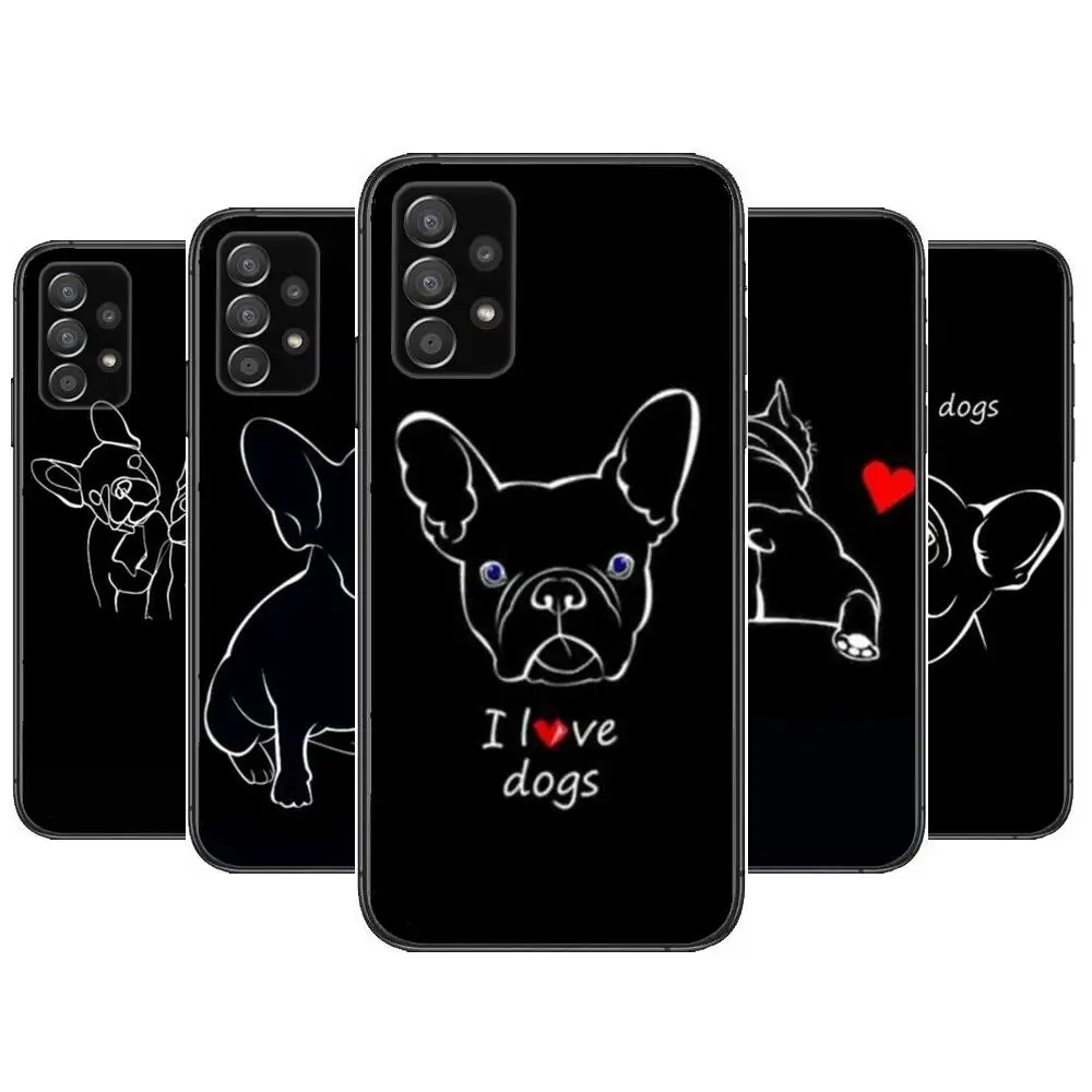 

French Bulldog Phone Case Hull For Samsung Galaxy A70 A50 A51 A71 A52 A40 A30 A31 A90 A20E 5G a20s Black Shell Art Cell Cove