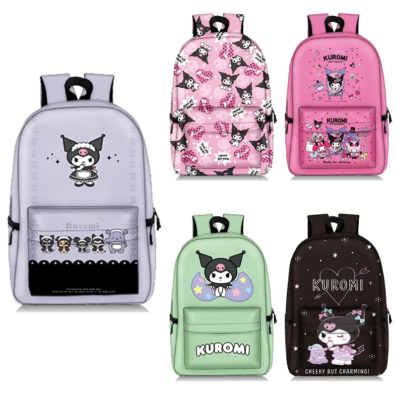 

2023 New Kuromi Polyester Schoolbag Anime Large-capacity Full-print Comfortable Burden-reducing Backpack Children's Toys Gifts