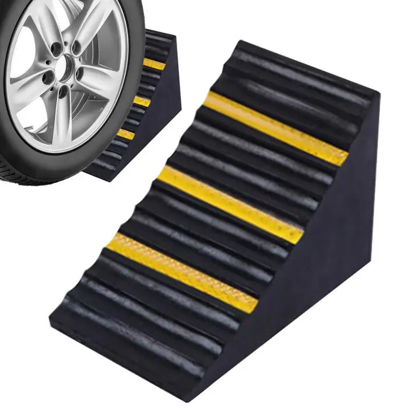 

Camper Wheel Chock Rubber Wheel Block With Reflective Tape Tire Holder Suits Your Car Truck Or Trailer Parking Protect Vehicles