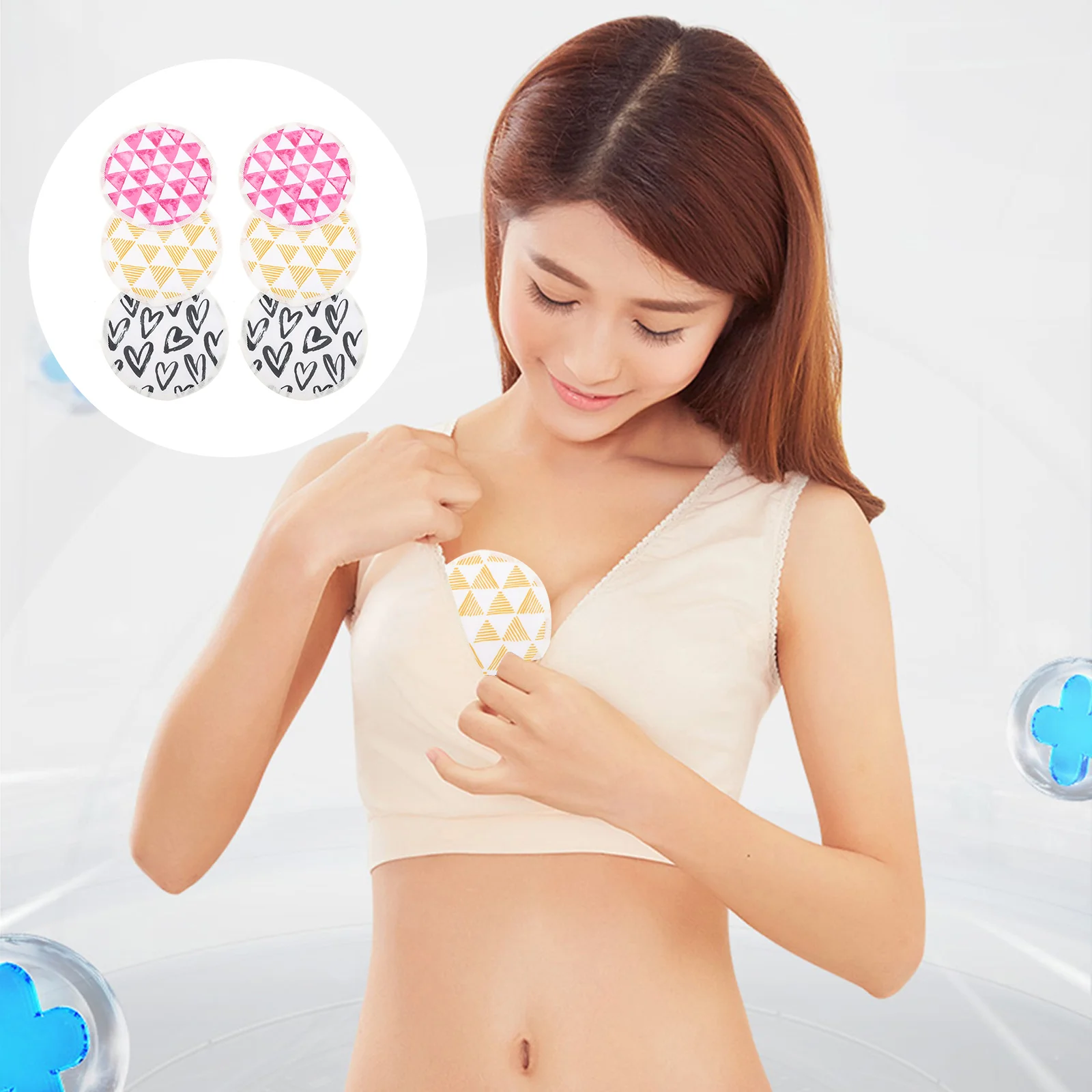 

3 Pairs Nursing Breast Pad Leak-proof Breastfeeding Pad Washable Breast Mat