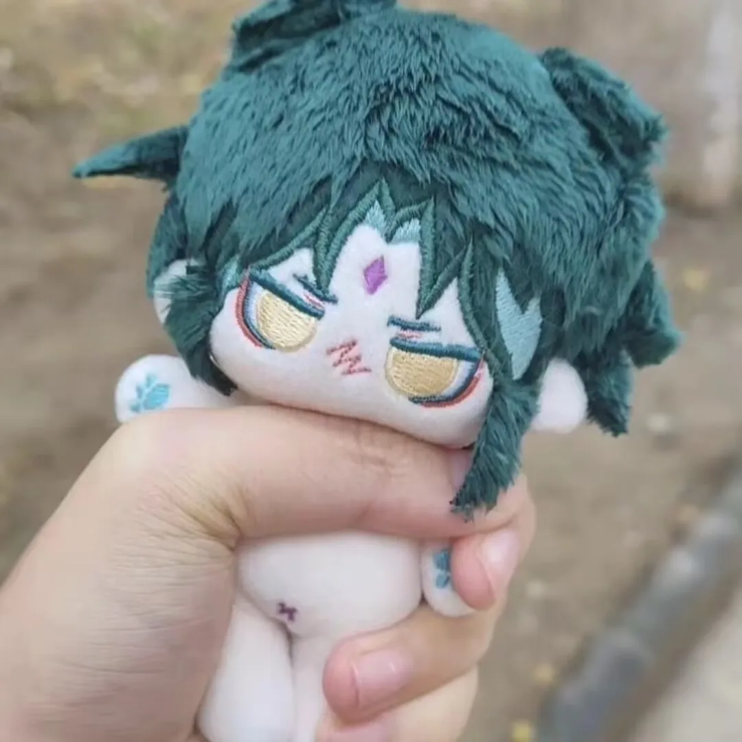 

10cm Kawaii Anime Game Genshin Impact Xiao Mini Plush Stuffed Doll Body Cute Soft Plushie Toy Cosplay Mascot Figure Puppet Gift